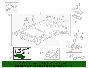 Козырек правый Acura TLX 15-17 беж, без крючка