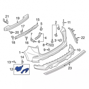 Насадка глушителя левая Ford Edge 19-24 с кронштейном, ST, ST-Line