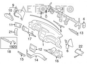 Накладка колени водителя Subaru Forester 08-13 SH черн