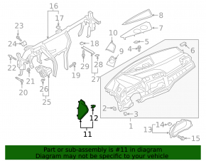 Накладка передней панели боковая левая Audi Q3 83A 19-25 черная