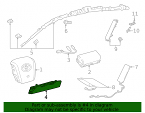 Подушка безопасности airbag коленная водительская левая Toyota Prius 50 16-22