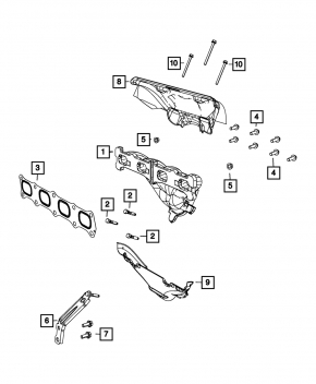 Коллектор выпускной Jeep Compass 11-16 2.0 2.4,ржавый
