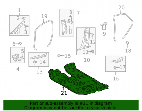 Покрытие пола Lexus RX350 10-12