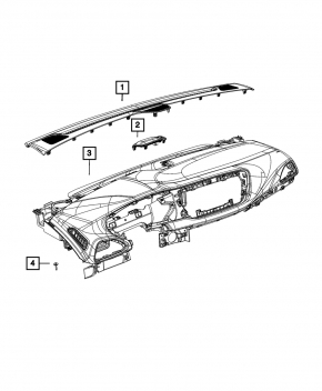 Торпедо передняя панель с AIRBAG Chrysler Pacifica 17-26 коричневая, царапины