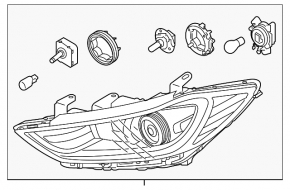 Фара передня права гола Hyundai Elantra AD 17-18 usa