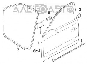 Дверь в сборе передняя правая VW Passat b7 12-15 USA