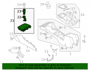 Карман центральной консоли VW Passat b8 16-19 USA черный, открытый