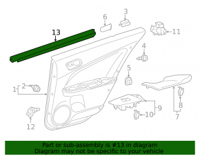 Уплотнитель стекла задний правый Toyota Prius 50 16-22 внутренний