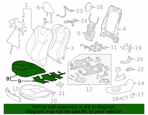 Водительское сидение Toyota Prius 50 19-22 с airbag, электрическое, подогрев, кожа черно-серая