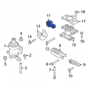 Подушка двигателя верхняя Ford Edge 15-18 3.5