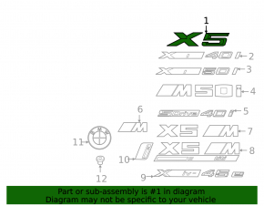 Эмблема надпись X5 двери багажника BMW X5 G05 19-26