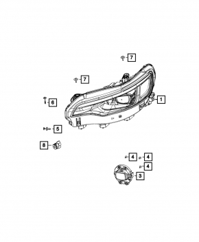 Противотуманная фара птф левая Jeep Cherokee KL 19-19 LED песок