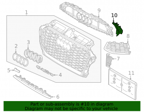 Заглушка решетки радиатора левая Audi A3 8V 17-20