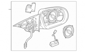 Зеркало боковое правое в сборе Mercedes C-class W205 15-21 поворотник, подогрев, BSM
