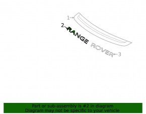 Емблема напис RANGE капота Land Rover Range Rover 13-21 дорест, хром