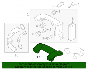 Воздухоприемник задняя часть BMW X5 F15 14-18 3.0D