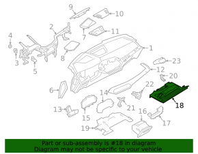 Накладка передней панели пространства ног пассажира BMW X7 G07 19-26