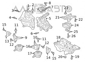 Подушка двигателя правая Audi Q7 17-19 3.0T