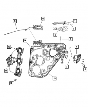 Стеклоподъемник панель задний правый Jeep Grand Cherokee WK2 11-22
