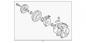 Компрессор кондиционера Kia Sorento 12-15 3.3 без заднего климата