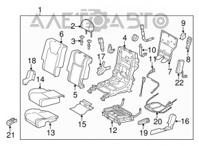 Задний ряд сидений 2 ряд Lexus RX350 RX450h 10-12 кожа серое