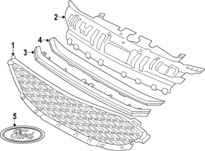 Грати радіатора grill Ford Escape MK4 23-26 чорний мат