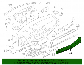 Накладка передней панели левая BMW X5 F15 14-18 под дерево глянец, царапины