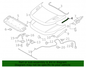 Уплотнитель капота левый Land Rover Range Rover Evoque 12-18