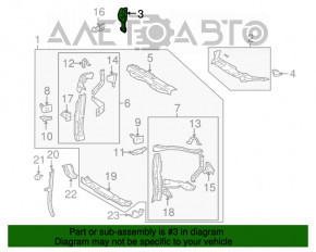 Дефлектор правый Toyota Highlander 11-13 hybrid