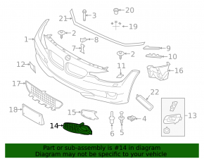 Решетка переднего бампера левая BMW 4 F32/33/36 14-20 под ПТФ, M Pack