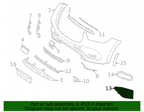 Решетка переднего бампера правая Mercedes W167 GLE 350 450 20-23 AMG pkg