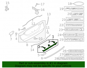 Накладка крышки багажника под ручку Ford Fusion mk5 17-18 сломана направляйка, трещина