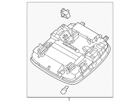 Плафон освещения передний Hyundai Sonata 20-23 черн, без панорамы, без откр. гаража