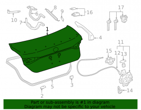 Крышка багажника Toyota Avalon 19-22 Xle, limited
