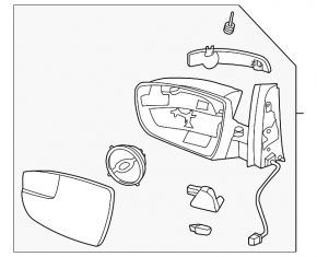 Зеркало боковое левое в сборе Ford C-max MK2 13-18 5 пинов, поворотник, белое