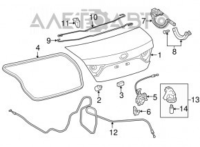Петля крышки багажника правая Toyota Camry v55 15-17 usa