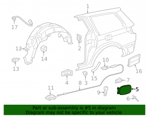 Лючок бензобака Toyota Sienna 11-20