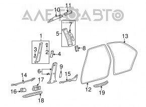 Накладка порога задняя правая внешняя Lexus IS200 IS300 99-05 черная