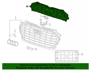 Каркас решетки радиатора grill Audi Q5 80A 21-24