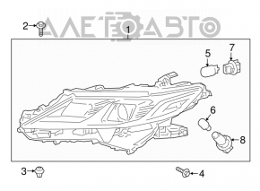 Фара передня права Toyota Camry v70 18-20 галоген + LED