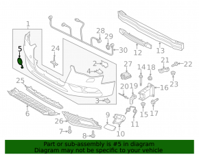 Заглушка буксировочного крюка переднего бампера Audi A4 B8 13-16 S line