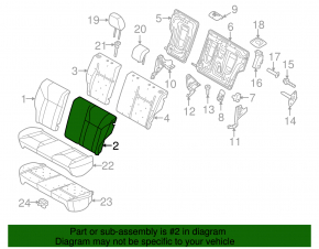 Задний ряд сидений 2 ряд Ford Fiesta 11-19 5d ткань черн