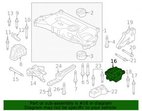 Подушка двигателя левая VW Passat b7 12-15 USA 2.0TDI