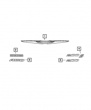 Эмблема надпись S крышки багажника Chrysler 200 15-17