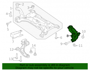 Цапфа со ступицей передняя правая Ford C-max MK2 13-18 ржавая цапфа