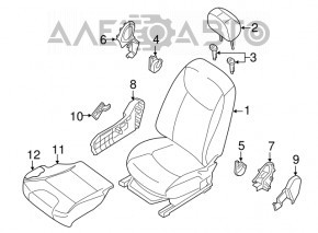 Пассажирское сидение Nissan Sentra 13-15 без airbag, механич, ткань черн