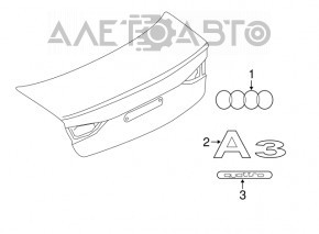 Емблема напис A3 Audi A3 22-26 хром