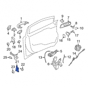 Петля двери нижняя передняя левая Ford Fiesta 11-19