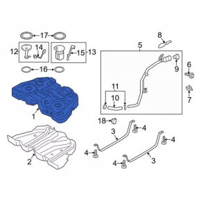 Топливный бак Ford Fusion mk5 13-20 FWD без пробок