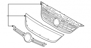 Решітка радіатора grill у зборі VW Tiguan 09-11